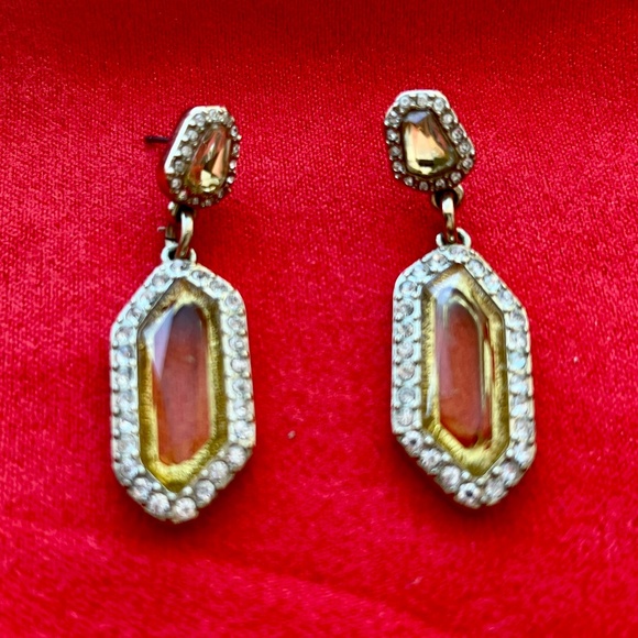 Ann Taylor Jewelry - Gold tone earrings with gold and  clear crystals